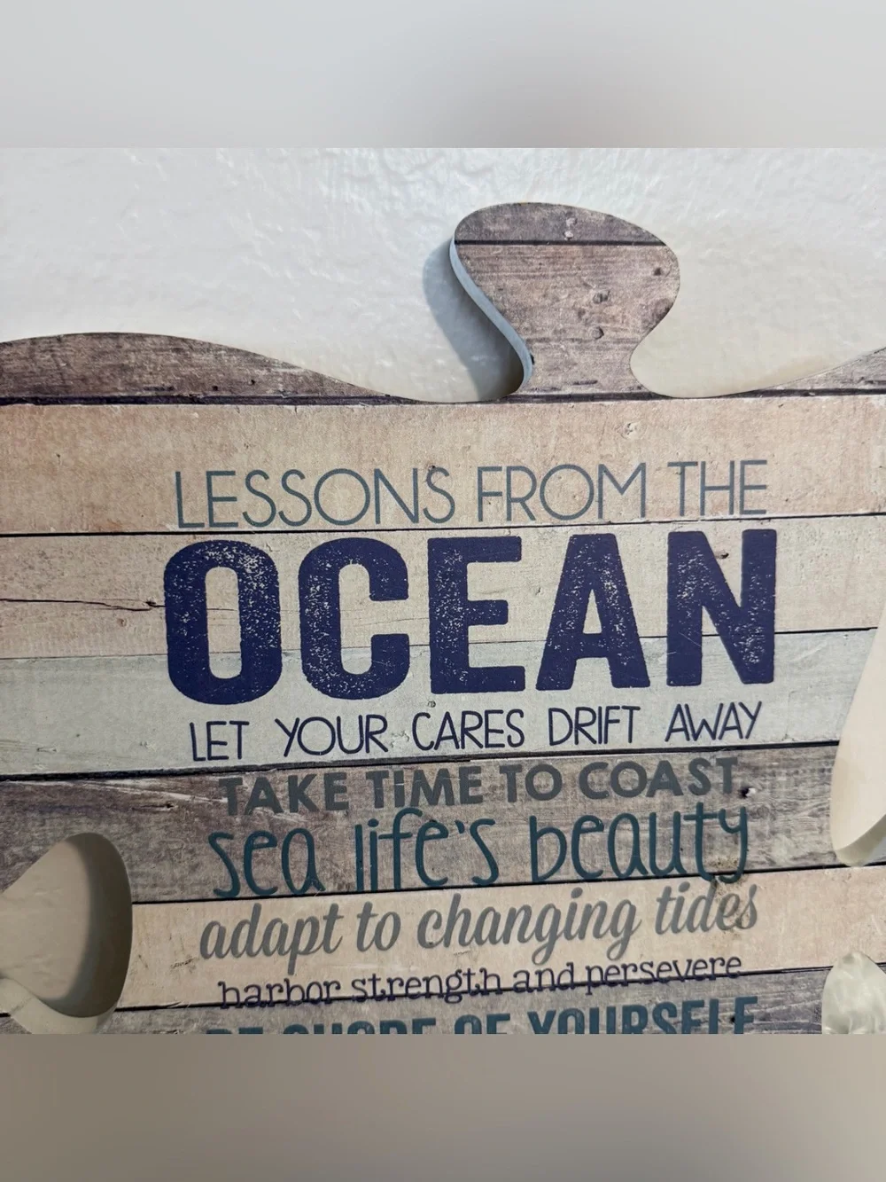 Lessons from the Ocean Connectable Wall Decor Puzzle Piece, Made In USA
